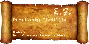 Ruzsinszky Fidélia névjegykártya
